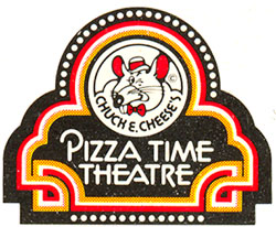 Firma y logo originales de Chuck E. Cheese pizza time theatre